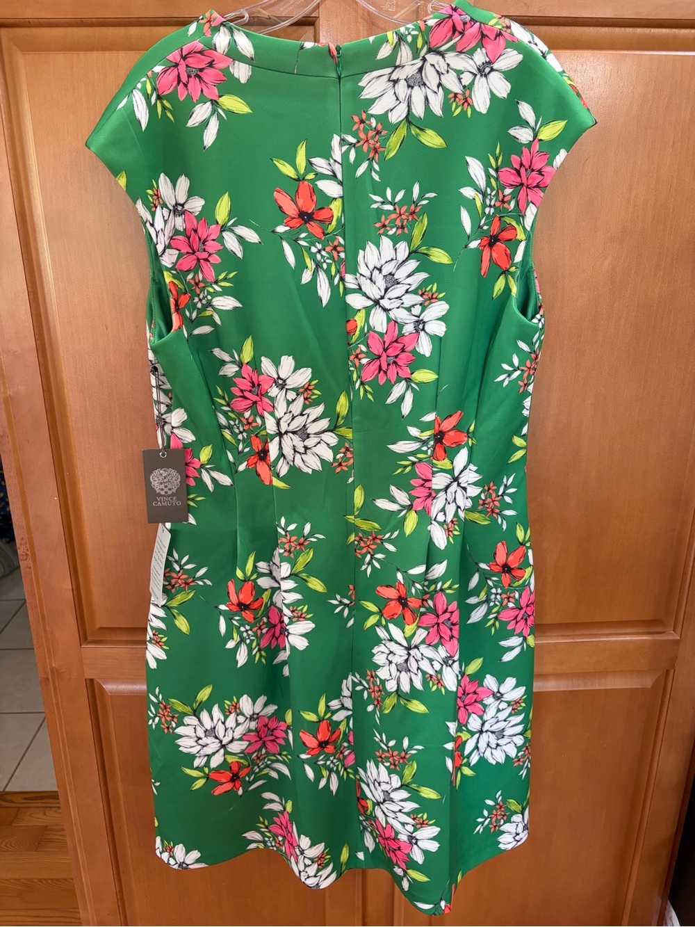 Vince Camuto | Green Floral Sleeveless Mini Dress - Picture 3 of 10